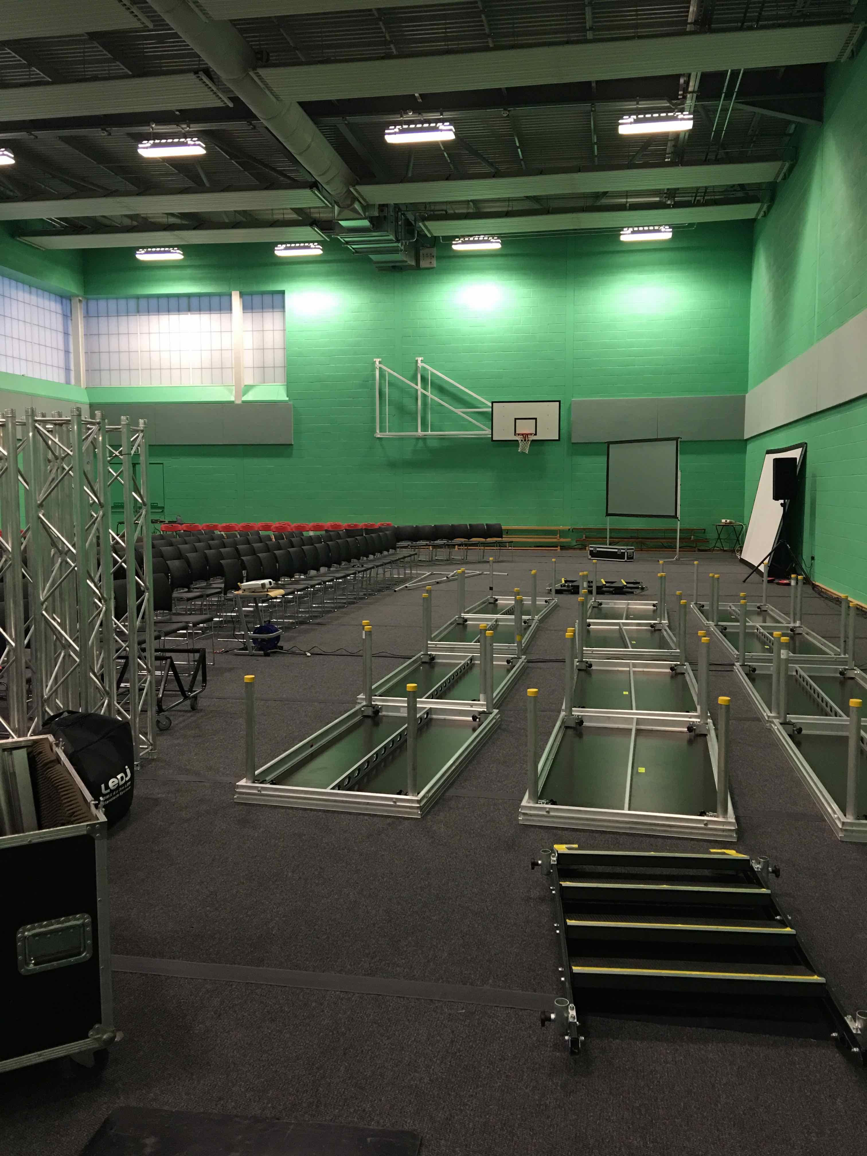 Stage deck platform riser hire from Stage Men