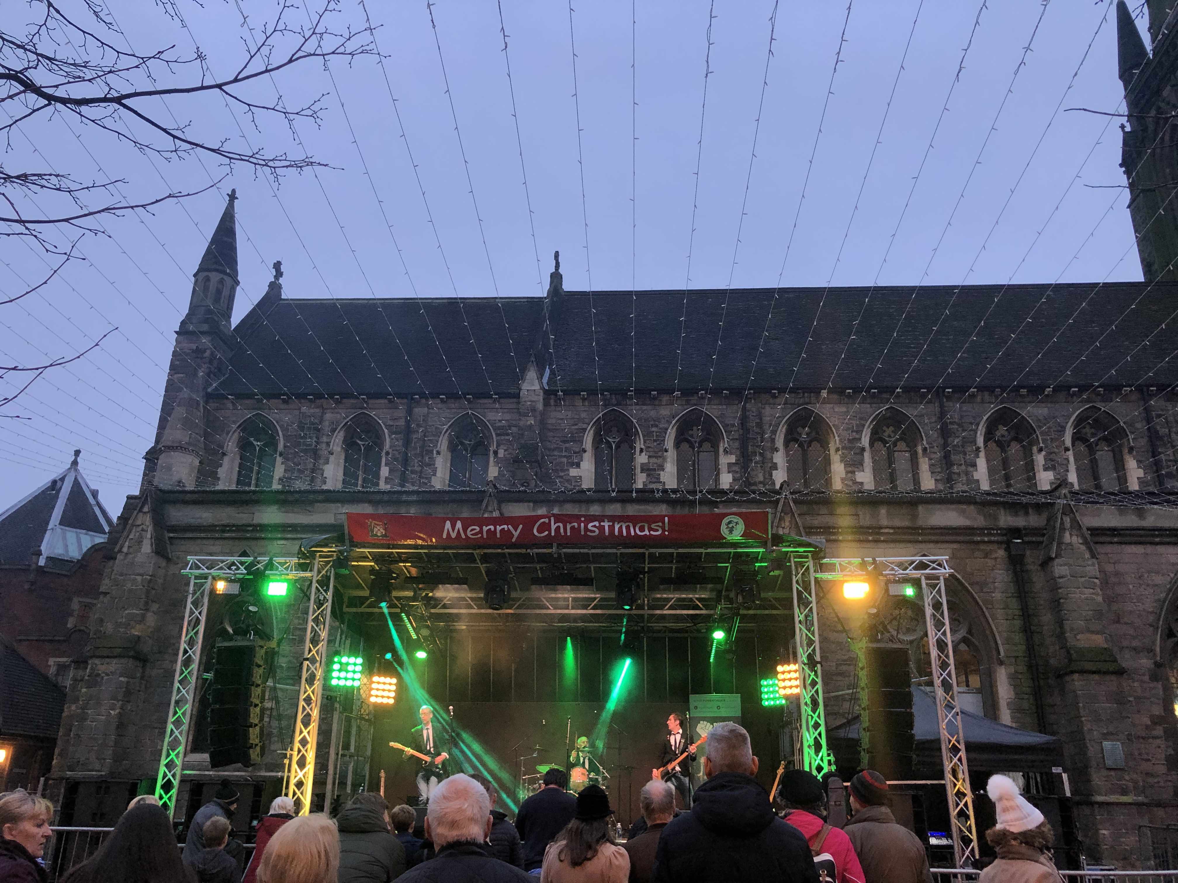 Lichfield christmas lights , stage hire , stage hire in Birmingham , Birmingham stage hire , west midlands stage hire , 