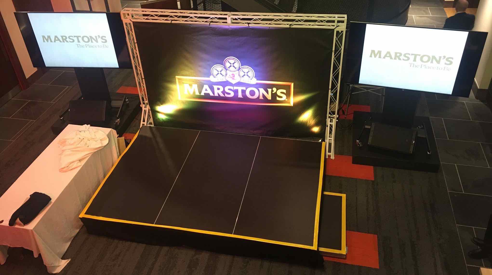 Stage deck platform riser hire from Stage Men