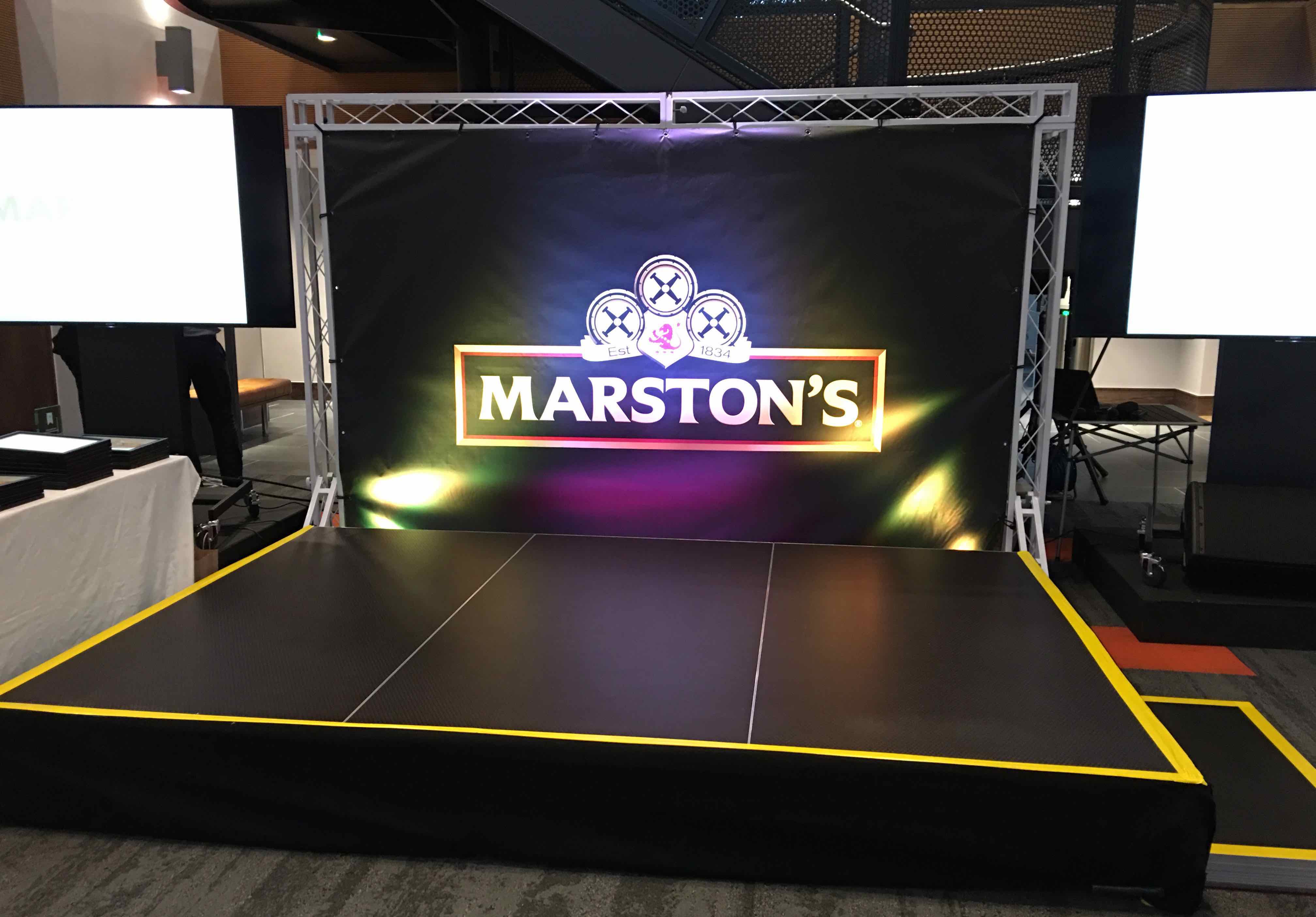 Stage deck platform riser hire from Stage Men