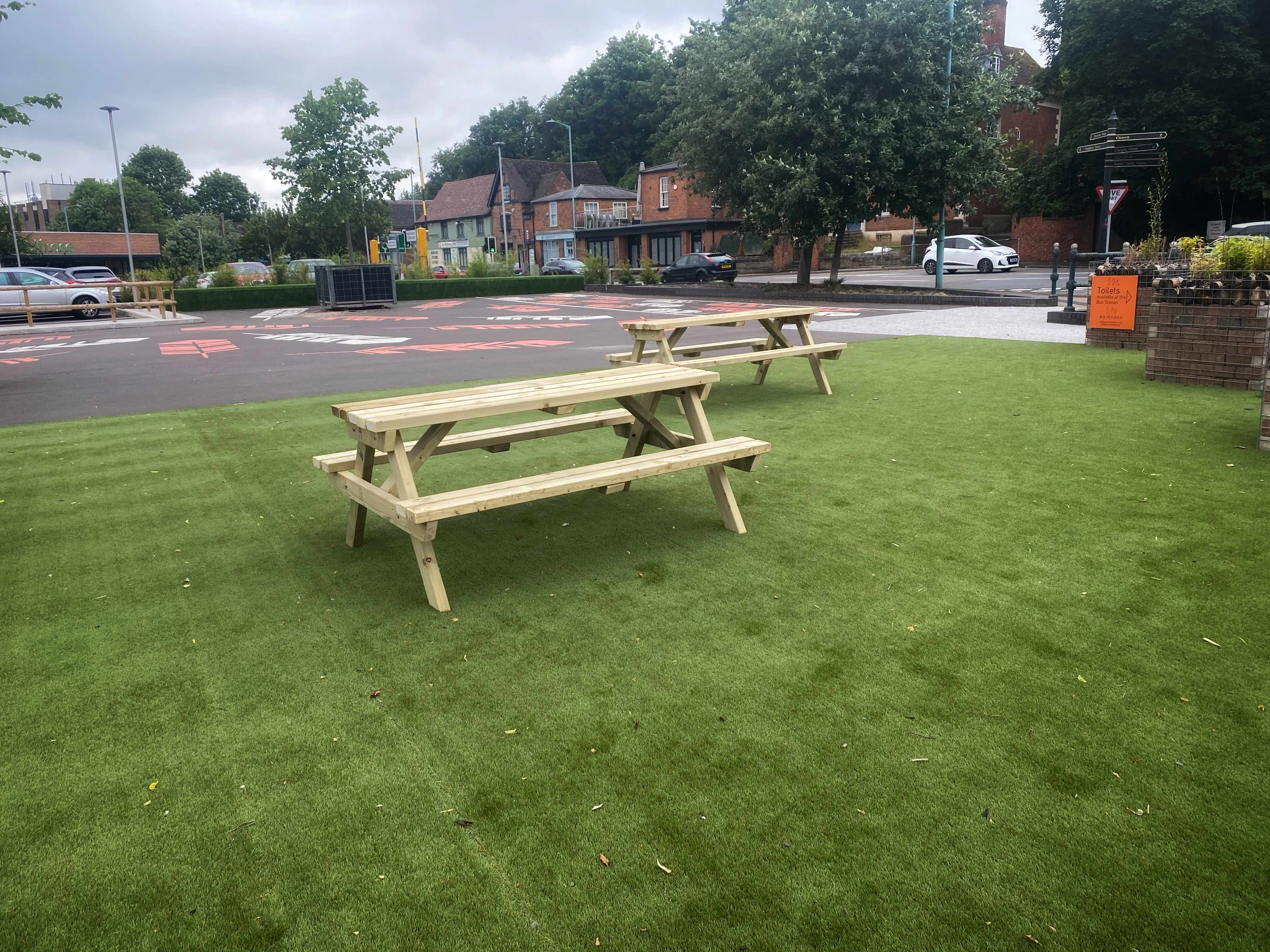 bromsgrove , birdbox , seating , picnic bench hire , stage men ,