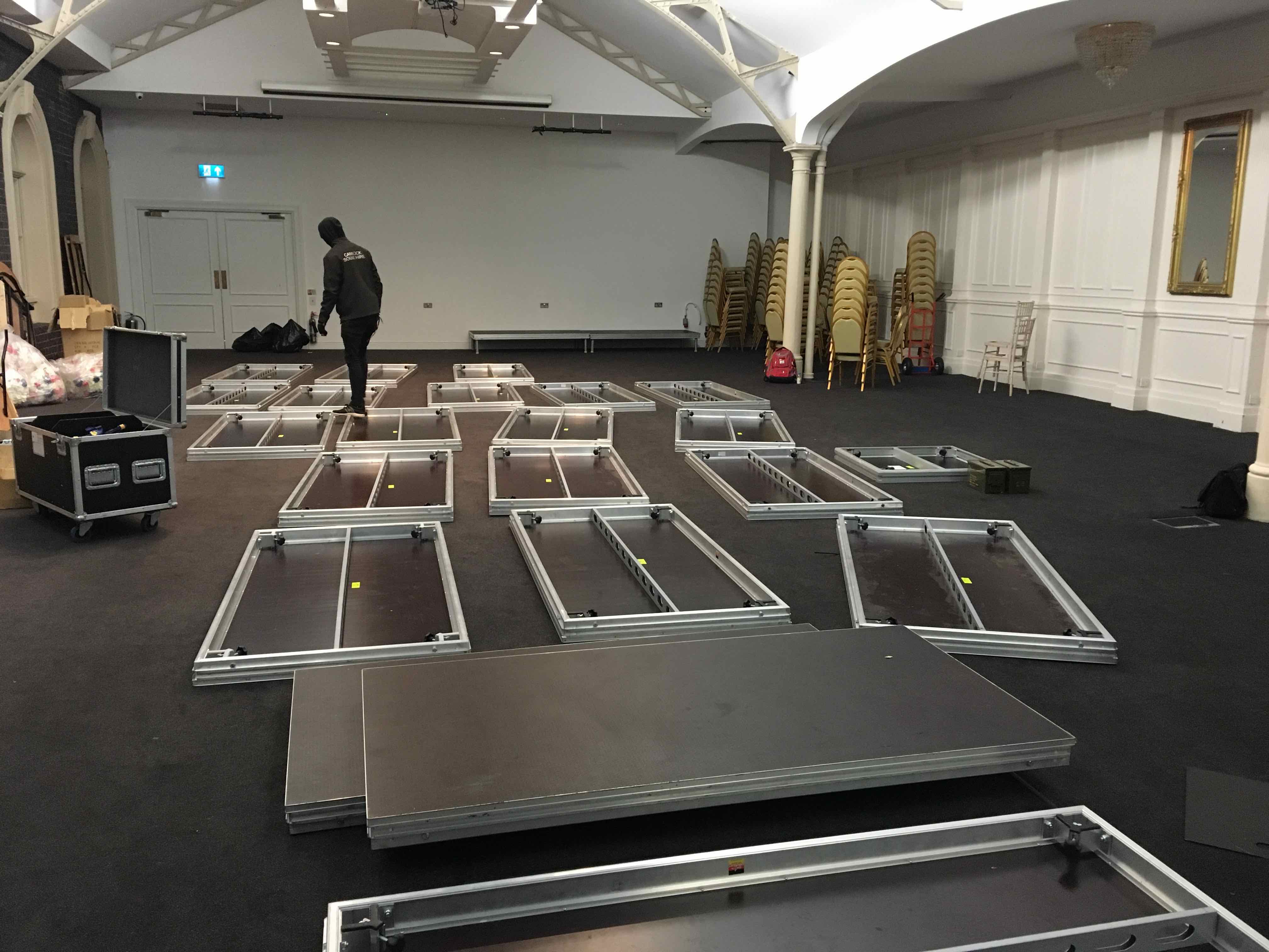 Stage deck platform riser hire from Stage Men